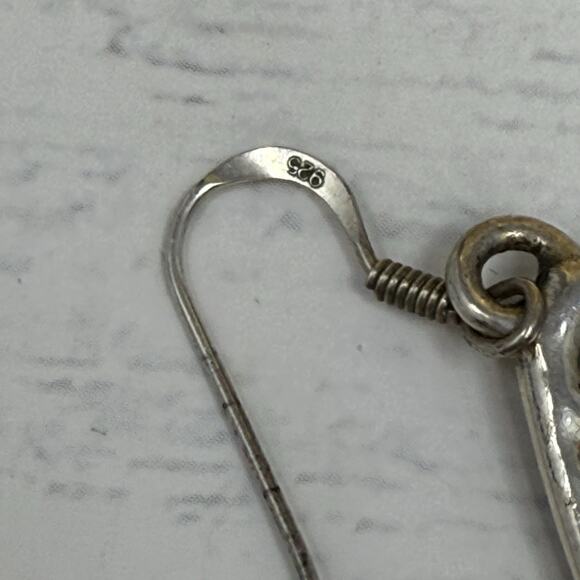 E&L Sterling Silver Electroform Open Filigree Teardrop Dangle Earrings - Picture 7 of 8